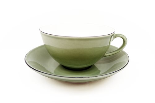 Gustavsberg Natur Tea Cup with Saucer Gooseberry Green 1108
