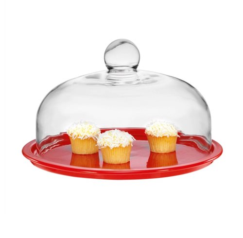 Chasseur La Cuisson Cake Pltr W/Lid Red 19245