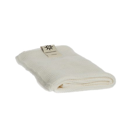 Iris Hantverk Knitted Organic Cotton Towel - White 2513-02