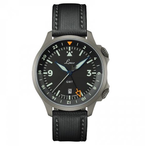 Laco Frankfurt GMT Schwarz Pilot S/S W/R 43mm 862120.2