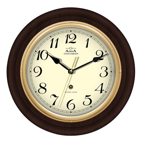 Adina Wall Clock Dark Walnut 30x4x30cm CL08A-10933AA