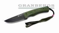 Kizlyar Supreme Kid Fixed Blade Knife 440c Black Finish Green Micarta Handle