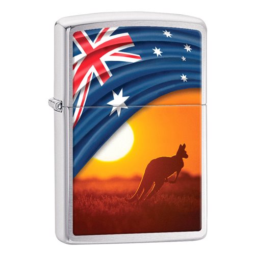Zippo Lighter - Flag and Landscape Kangaroo, 98914
