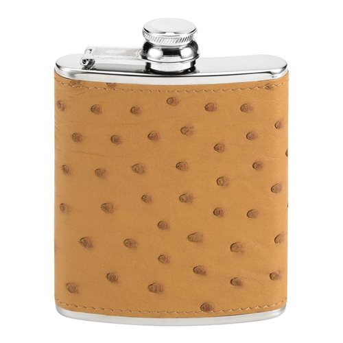 Max Capdebarthes Flask 6oz, Ostrich Skin