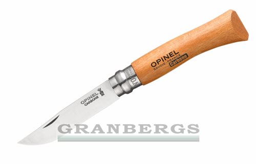 Opinel No 7 Carbone Knife - Beech Carbon Steel OP13070
