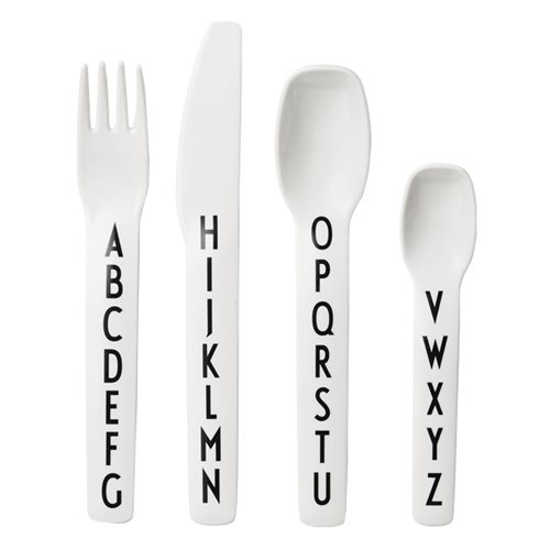 Design Letters Kids Cutlery set *White*