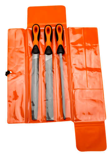 Bahco 1-473-10-2-2 File set, 3 pce, 10, 2nd cut, hand, half round, round file, plastic wallet