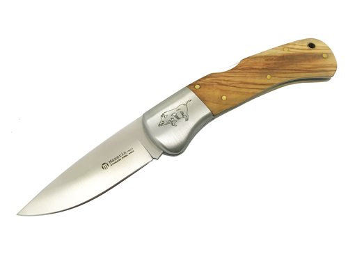 Maserin Hunting Line Folding Knife, Engraved Boar, Olive M760/ICG