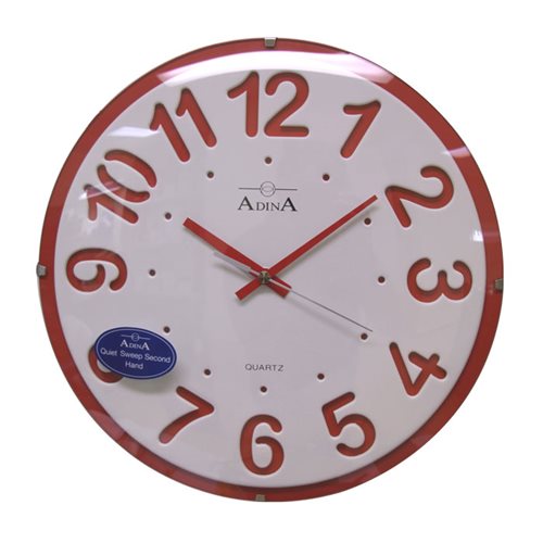 Adina Glass Red/White Wall Clock 29x4x29cm CLLS-86A