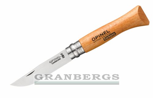 Opinel No 6 Carbone Knife - Beech Carbon Steel OP13060